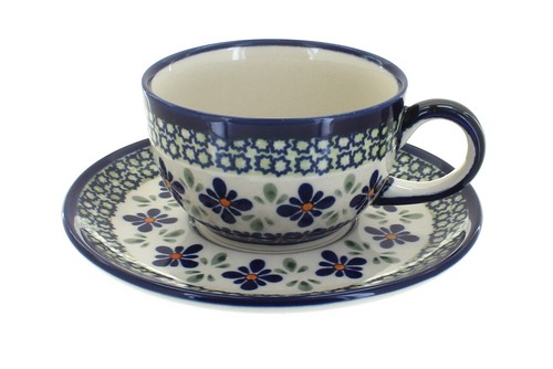 Tazza piattino fiori mosaico - fiori,